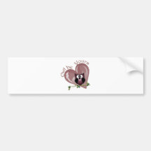 Owl be Yours, Valentine Red Owl and Heart Bumper Stickers