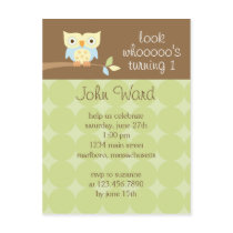 Owl Birthday Party Invitation Post Card