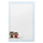 Owl couple on a branch stationery