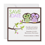 Owl Couple Wedding Save the Date Invitations
