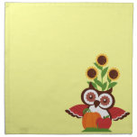Owl design cloth napkins