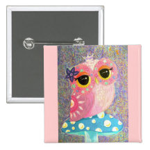 Owl Fairy Princess Button