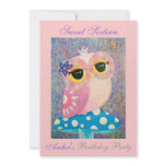 Owl Fairy Princess Sweet Sixteen Birthday Party Custom Invites