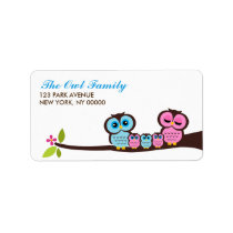 Owl Family Return Address Labels