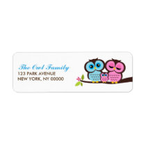 Owl Family Return Address Labels