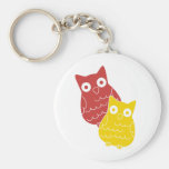 Owl Fellows one of Red one of Yellow Keychains