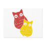Owl Fellows one of Red one of Yellow Post Cards