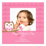 Owl HEARTS Valentine's Photo Card Custom Invites