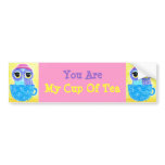 Owl In A Teacup bumper stickers