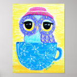 Owl In A Teacup Poster