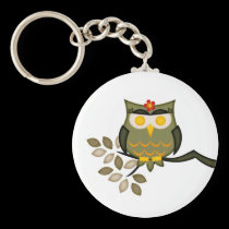 Owl in a tree Keychain keychains