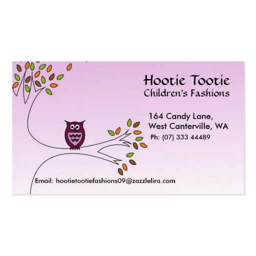 Owl in tree Business Cards