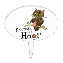 Owl Knitting Cake Toppers