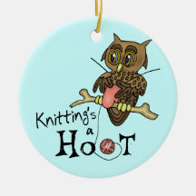 Owl Knitting Christmas Tree Ornaments
