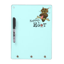 Owl Knitting Dry-Erase Whiteboard