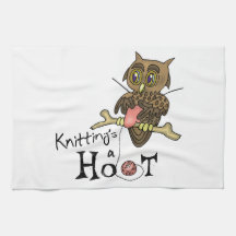 Owl Knitting Kitchen Towels