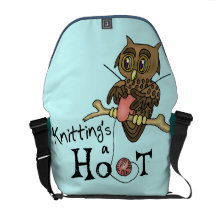 Owl Knitting Messenger Bags
