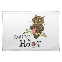 Owl Knitting Place Mats