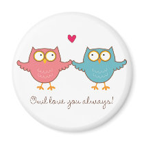 owl love you fridge magnet