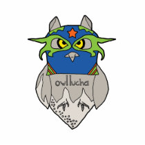 Owl Lucha Star Photosculpture Cut Out