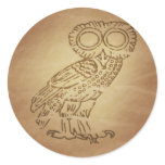 Owl of Wisdom Greek stickers