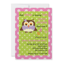 Owl on a branch - Birthday invitations 3