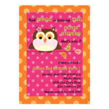 Owl on a branch - Birthday invitations 4