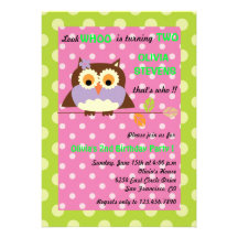 Owl on a branch - Birthday invitations 6