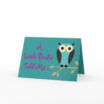 Owl on Limb Congratulations on Baby A Little Bird Greeting Card