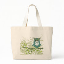 Owl ~ Owl Sitting On Tree Branch Tote Bag