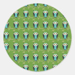 Owl Pattern Round Sticker