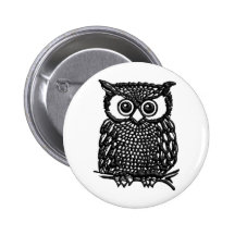 Owl Pin back buttons, Backpack or Hat Pins