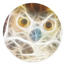 Owl Powerful Look Round Sticker