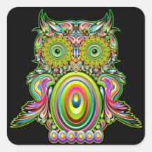 Owl Psychedelic Popart Sticker