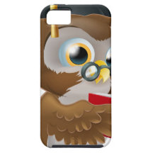 Owl reading book iPhone 5 cases