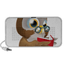 Owl reading book travel speaker