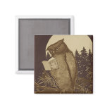 Owl  Reading by Moonlight Magnet