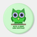 owl recycle refrigerator magnets