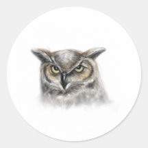 owl round sticker
