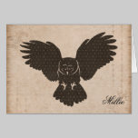 Owl Silhouette Personalized Notecard cards