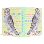 Owl Sounds Cookbook or Notebook Spiral Binder
