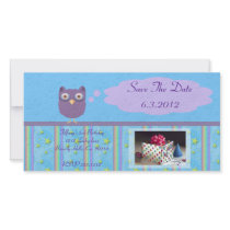 Owl Star Birthday Celebration Customized Photo Card