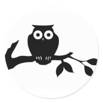 owl round stickers