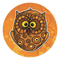 owl round stickers