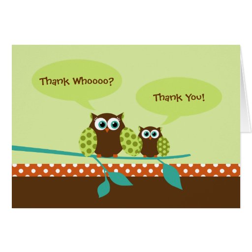 Owl thank you card