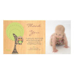 Owl Thank You New Baby Girl Arrival Gift Photocard photo cards