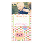 Owl Thank You Note Baby Girl Photo Template photo cards