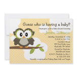 Owl Themed Baby Shower Invites Invitations Yellow