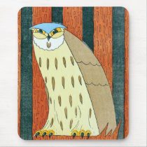 "Owl"  Vintage Illustration Mousepad