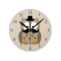 Owl with Moustache and Hat